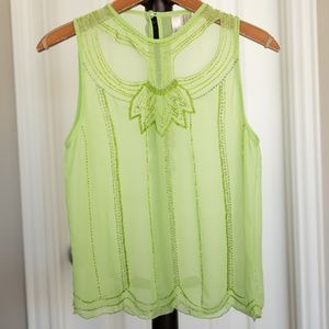 Sheer Limegreen sleeveless shirt